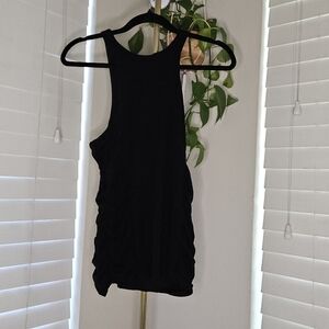 Cache Black Ruched Tank Top